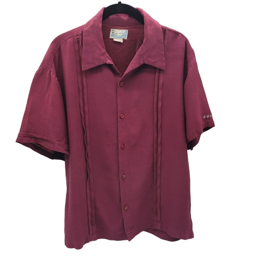 Vintage BC Ethic Lounge Smooth Fit Bowling Lounge Button Shirt‎ Rockabilly Sz XL